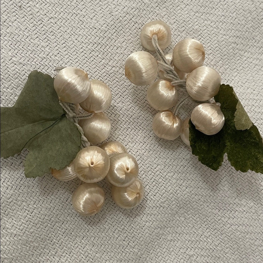 Vintage Satin Velvet White Figural Christmas Ornaments Japan